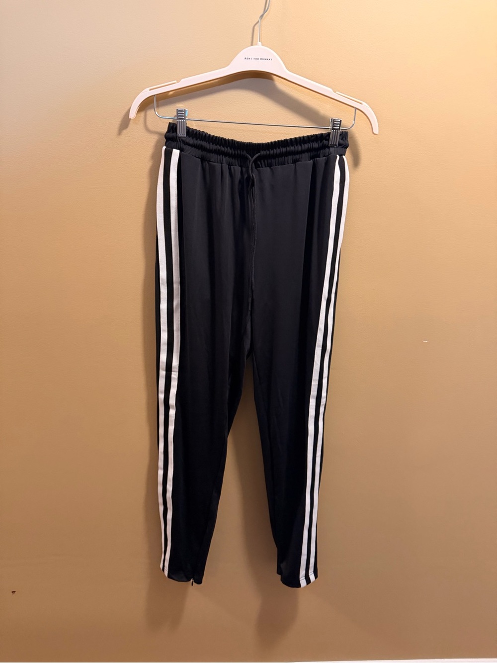 Anthropologie Black Track Pants with White Side Stripes